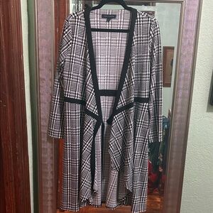 Tommy Hilfiger Black and White Checkered Women's Wrap Dress